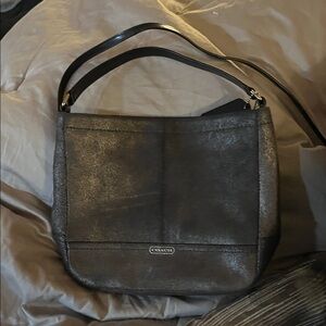 Coach Metallic Black Shoulder Bag